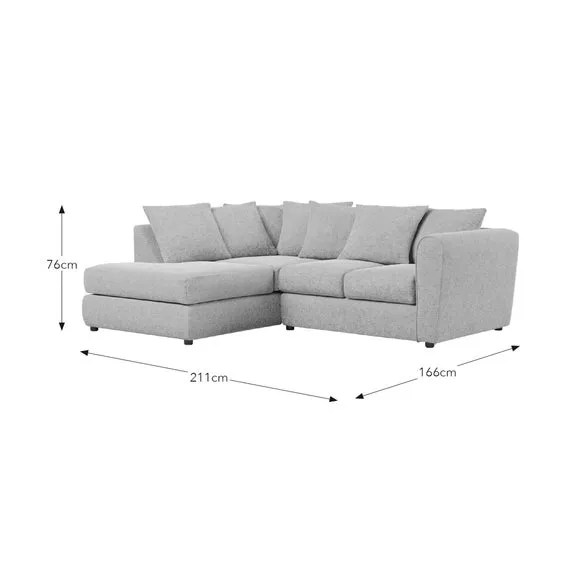 Corner Chaise Sofa with Curved Arms - Mushroom