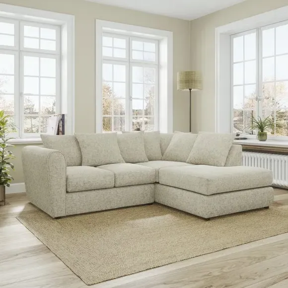 Corner Chaise Sofa with Curved Arms - Mushroom image
