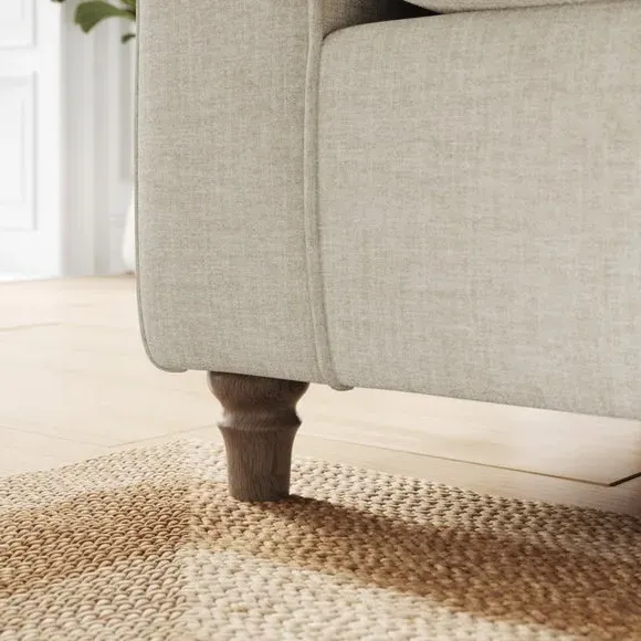 Corner Chaise Sofa with Curved Arms - Natural, Chenille