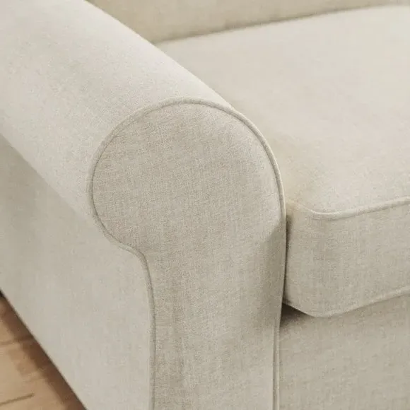 Corner Chaise Sofa with Curved Arms - Natural, Chenille