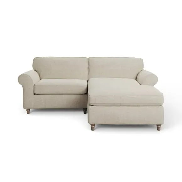Corner Chaise Sofa with Curved Arms - Natural, Chenille