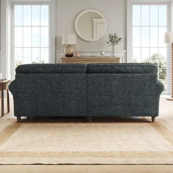 Corner Chaise Sofa with Curved Arms - Navy