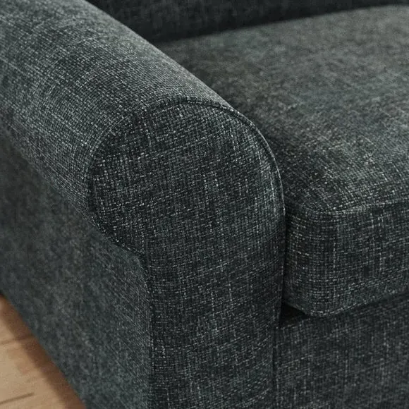 Corner Chaise Sofa with Curved Arms - Navy
