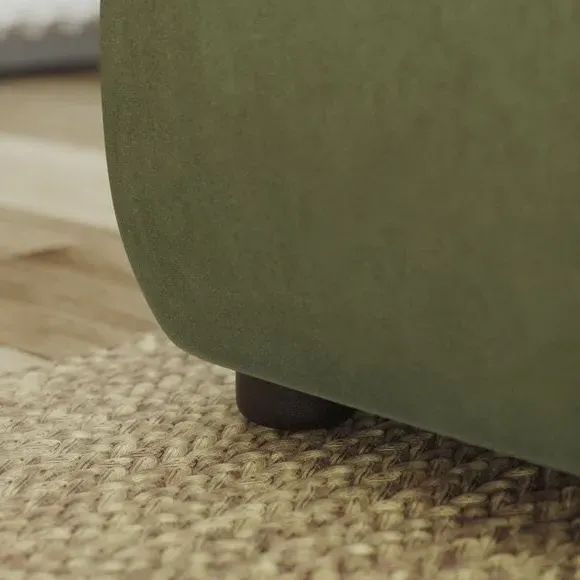 Corner Chaise Sofa with Curved Arms - Olive, Velvet