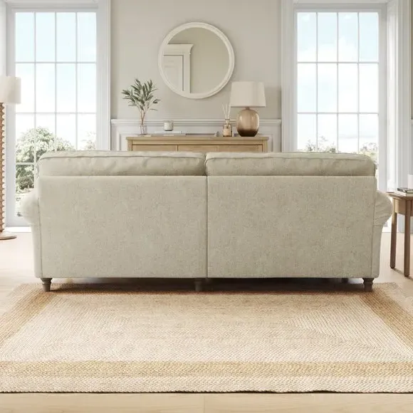 Corner Chaise Sofa with Curved Arms - Sandstone
