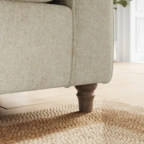 Corner Chaise Sofa with Curved Arms - Sandstone