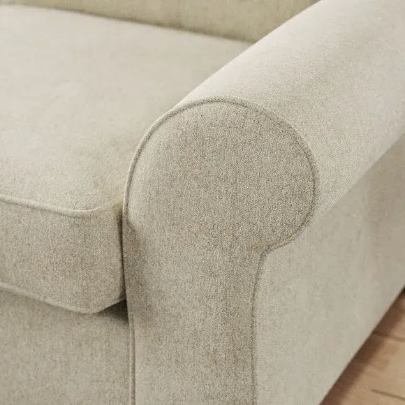 Corner Chaise Sofa with Curved Arms - Sandstone