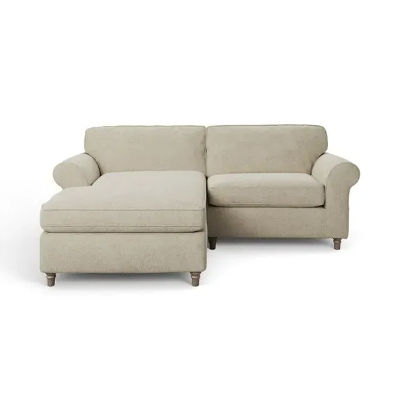 Corner Chaise Sofa with Curved Arms - Sandstone