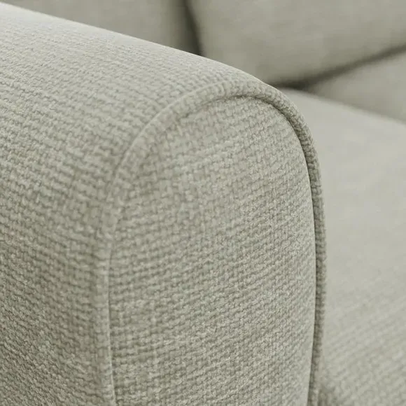 Corner Chaise Sofa with Curved Arms - Silver