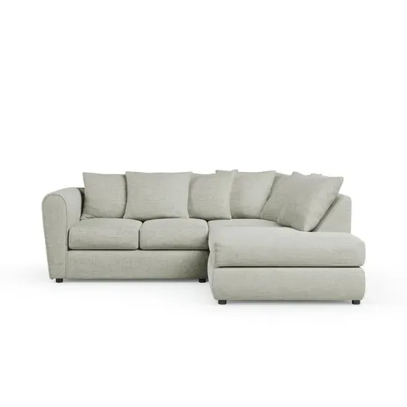 Corner Chaise Sofa with Curved Arms - Silver