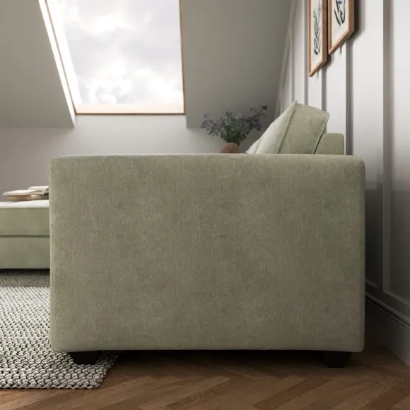 Corner Chaise Sofa with Cushions - Sage, Chenille