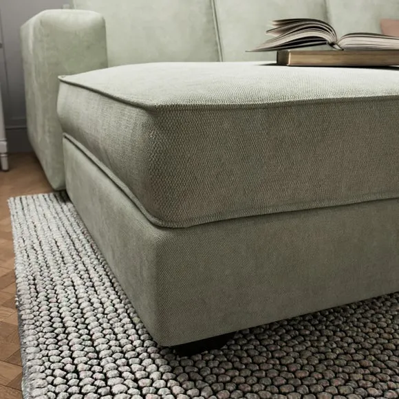 Corner Chaise Sofa with Cushions - Sage, Chenille