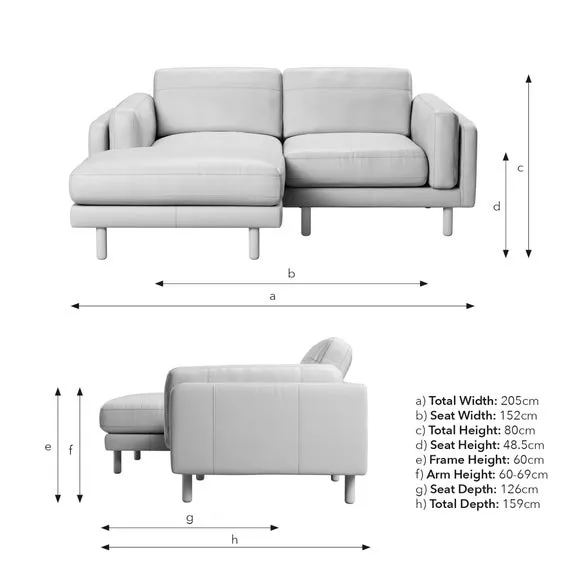 Corner Chaise Sofa with Extension - Black, Leather