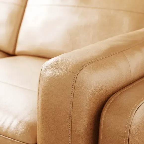 Corner Chaise Sofa with Extension - Tan, Leather
