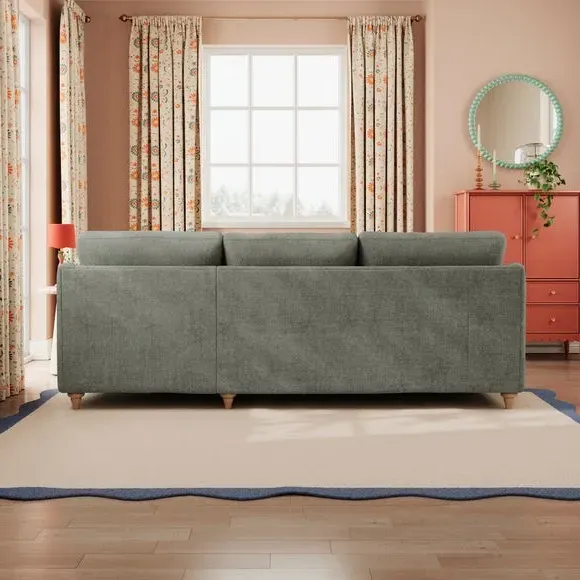 Corner Chaise Sofa with Pleat Detail - Grey, Chenille
