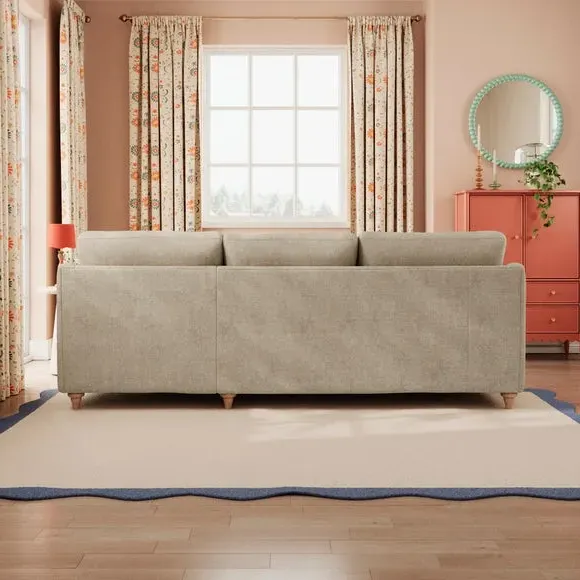 Corner Chaise Sofa with Pleat Detail - Natural, Chenille