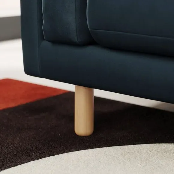 Corner Chaise Sofa with Plush Foam - Navy, Velvet