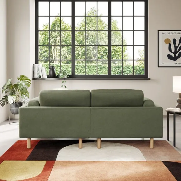 Corner Chaise Sofa with Plush Foam - Sage, Velvet