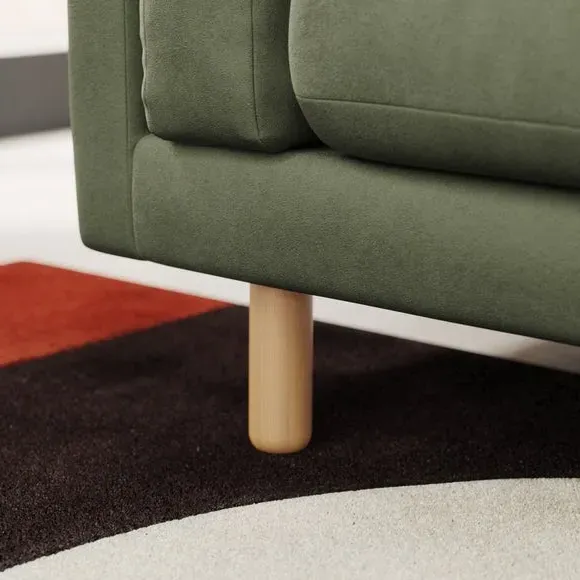 Corner Chaise Sofa with Plush Foam - Sage, Velvet