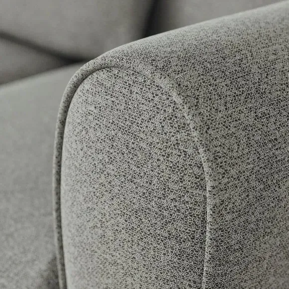 Corner Chaise Sofa with Roll Arms - Grey, Fabric
