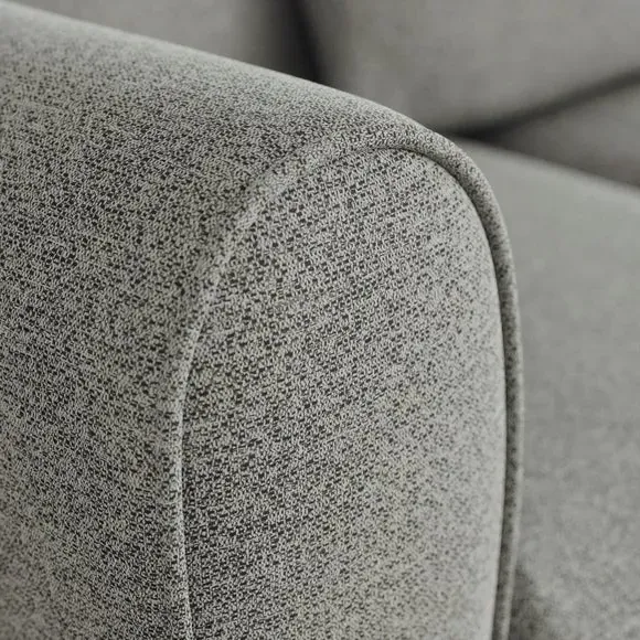 Corner Chaise Sofa with Roll Arms - Grey, Fabric