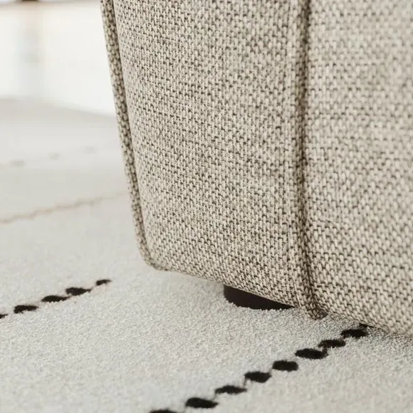 Corner Chaise Sofa with Roll Arms - Natural, Fabric