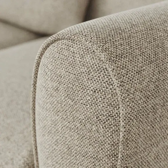 Corner Chaise Sofa with Roll Arms - Natural, Fabric