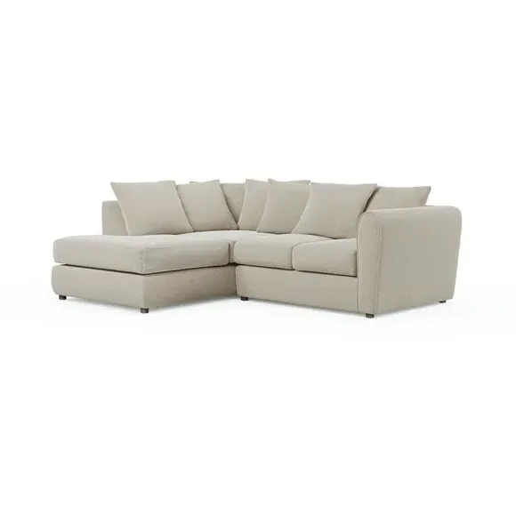 Corner Chaise Sofa with Roll Arms - Natural, Fabric