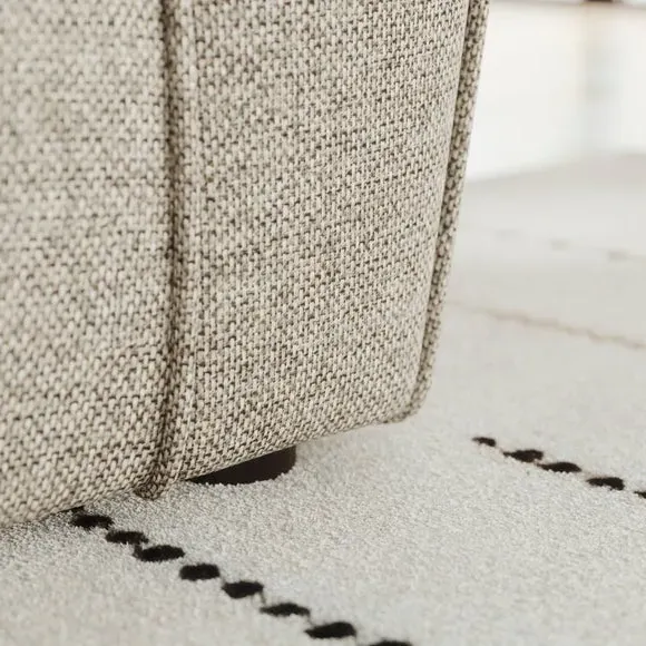 Corner Chaise Sofa with Roll Arms - Natural, Fabric