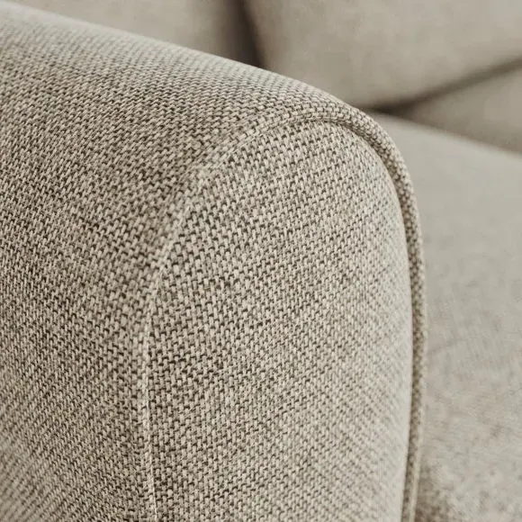 Corner Chaise Sofa with Roll Arms - Natural, Fabric
