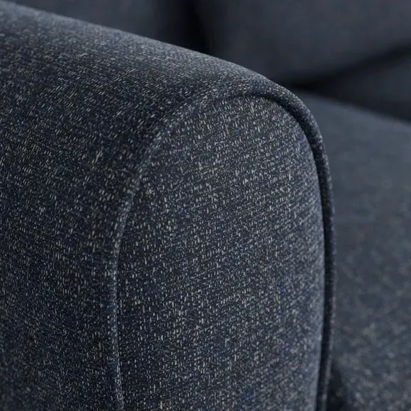 Corner Chaise Sofa with Roll Arms - Navy, Fabric