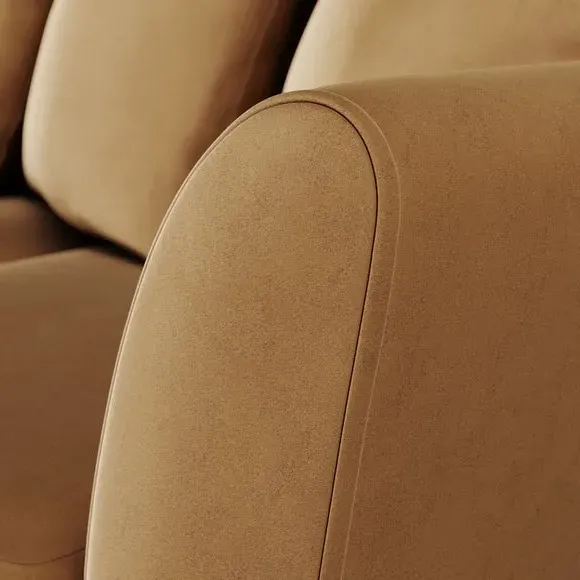 Corner Chaise Sofa with Scatter Back - Caramel