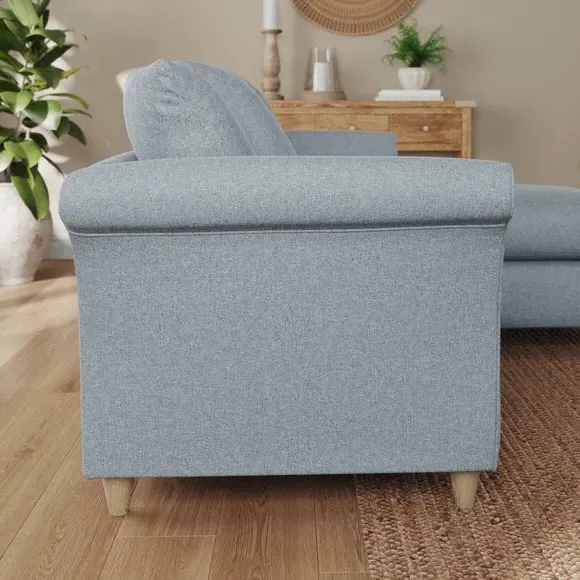 Corner Chaise Sofa with Scatter Back - Denim, Fabric
