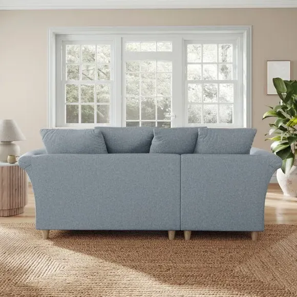 Corner Chaise Sofa with Scatter Back - Denim, Fabric