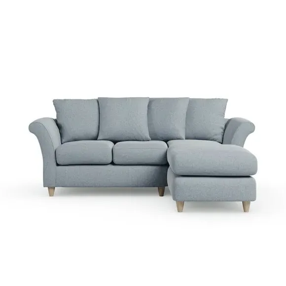 Corner Chaise Sofa with Scatter Back - Denim, Fabric