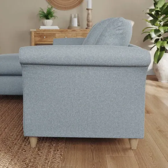Corner Chaise Sofa with Scatter Back - Denim, Fabric