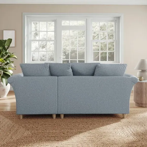 Corner Chaise Sofa with Scatter Back - Denim, Fabric