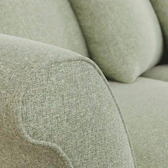 Corner Chaise Sofa with Scatter Back - Green, Fabric