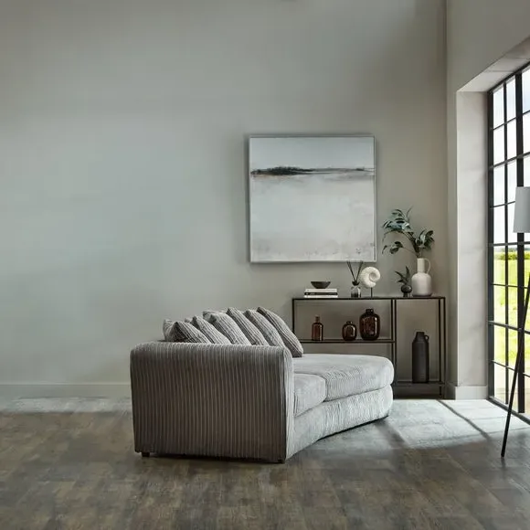 Corner Chaise Sofa with Scatter Back - Grey, Cord