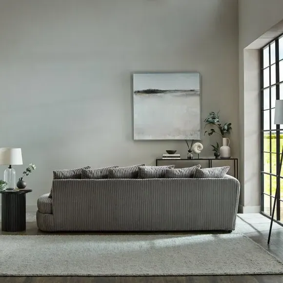 Corner Chaise Sofa with Scatter Back - Grey, Cord