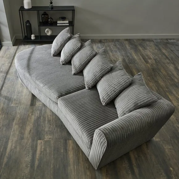 Corner Chaise Sofa with Scatter Back - Grey, Cord