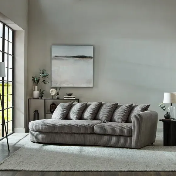 Corner Chaise Sofa with Scatter Back - Grey, Cord