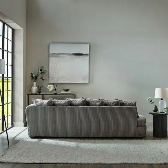 Corner Chaise Sofa with Scatter Back - Grey, Cord