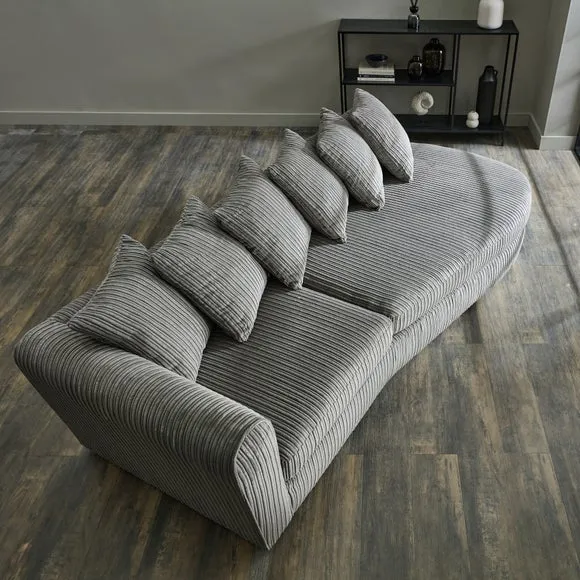 Corner Chaise Sofa with Scatter Back - Grey, Cord