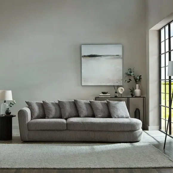 Corner Chaise Sofa with Scatter Back - Grey, Cord image