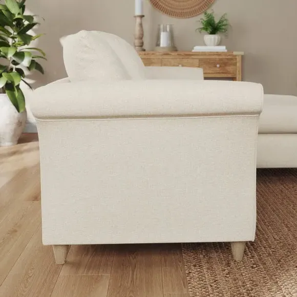 Corner Chaise Sofa with Scatter Back - Natural, Fabric