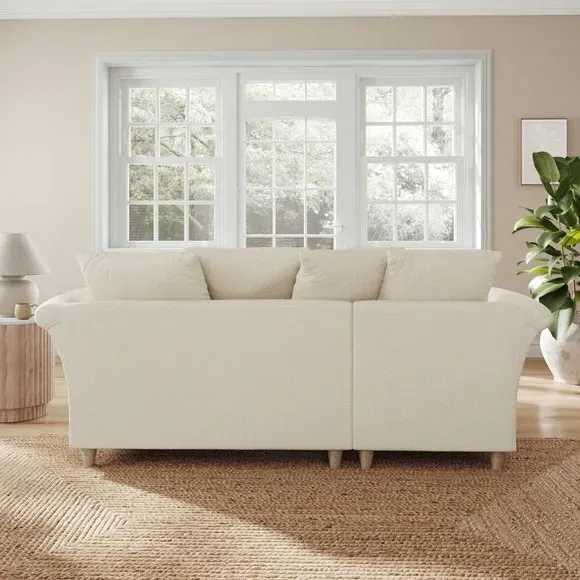 Corner Chaise Sofa with Scatter Back - Natural, Fabric