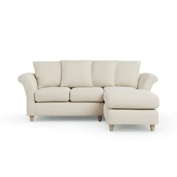 Corner Chaise Sofa with Scatter Back - Natural, Fabric