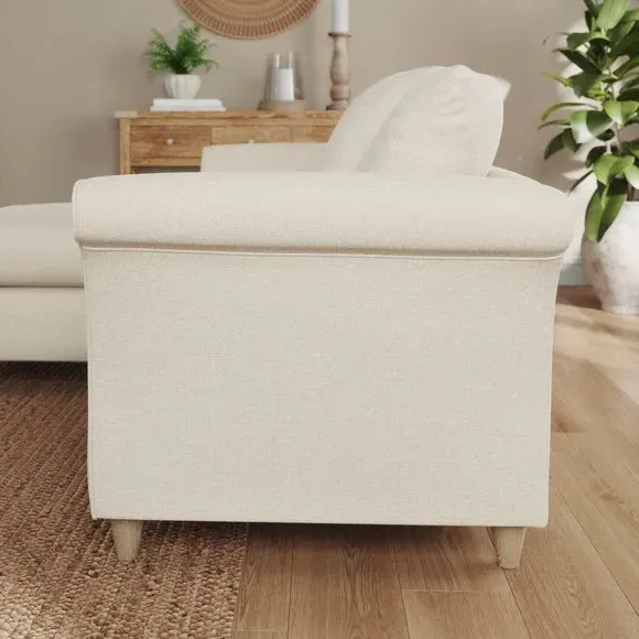 Corner Chaise Sofa with Scatter Back - Natural, Fabric