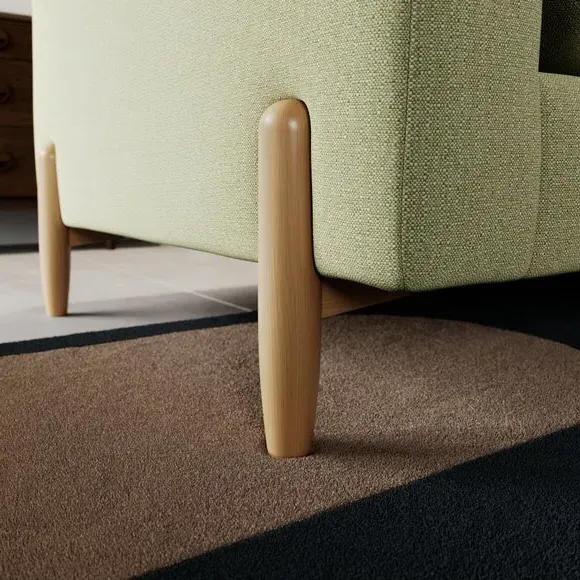 Corner Chaise Sofa with Square Arms - Green